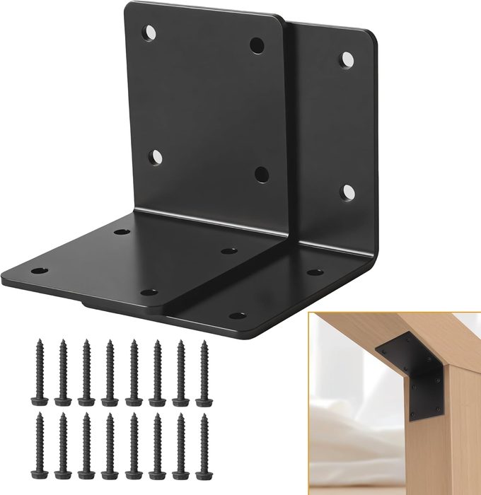 L Right Angle Bracket 6" x 6" x 5" Heavy Duty Steel Corner Bracket, Thickness 0.22"(5.73mm)