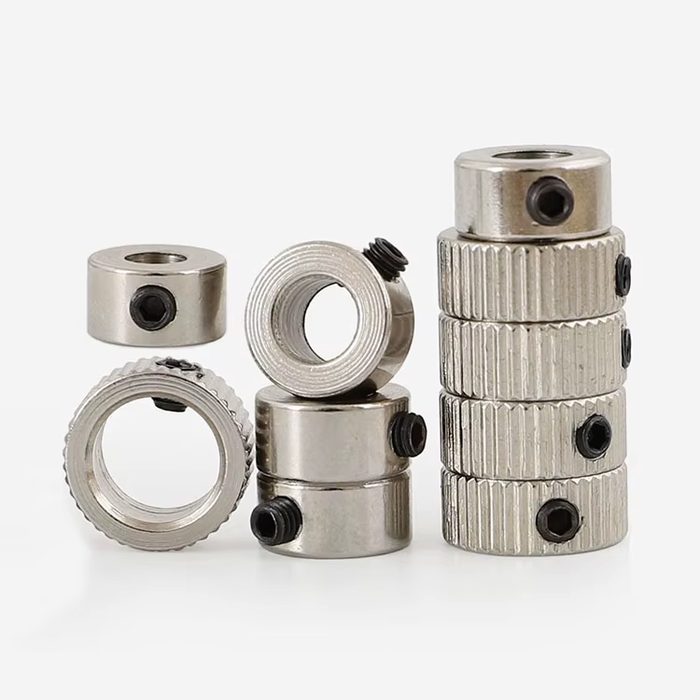 Aluminum Knurled Shaft Collar Clamp With Set Screw