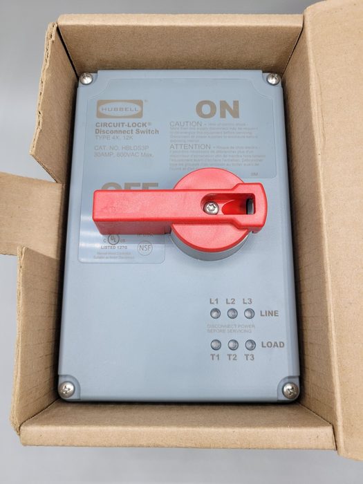 30A 3 Pole CIRCUIT-LOCK® Type 4, 4X and 12 Unfused Disconnect Switch