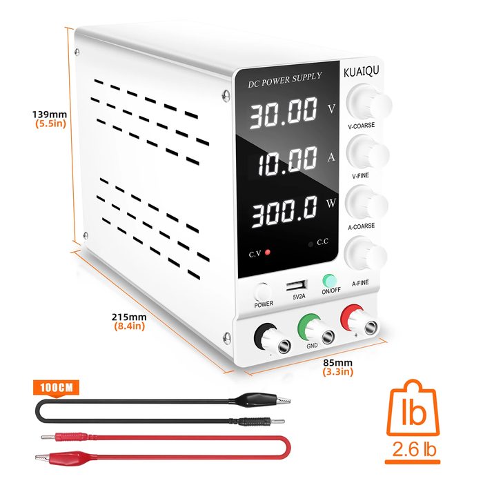 Variable Power Supply DC Adjustable 30V10A Lab