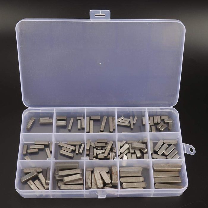 Key Stock Keystock Assortment kit, Smooth Round Ended Feather Key Parallel Drive Shaft Keys Set