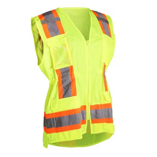 Women's X-Large Hi Vis Yellow 2-Tone ANSI Type R Vest