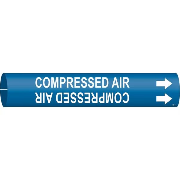 Pipe Marker, Compressed Air, Blue, 4 to 6 In