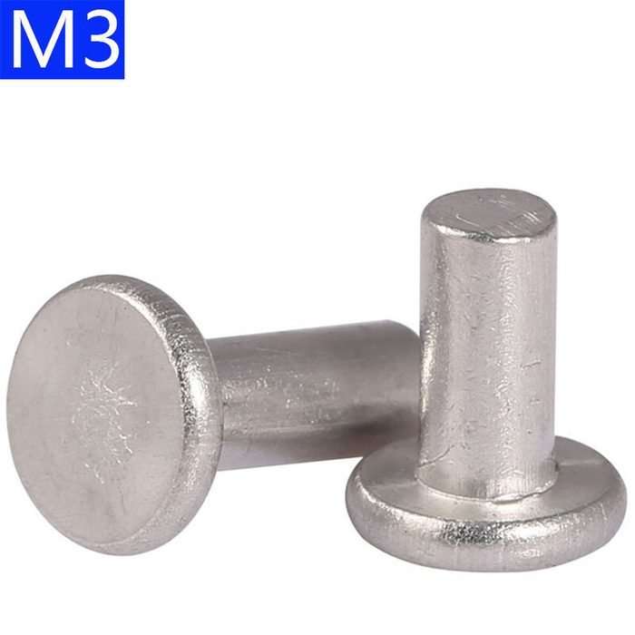M3 Aluminium Solid Rivet Flat Head