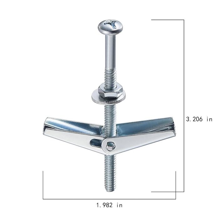 1/4-20 x 4 Zinc Plated Toggle Bolt Anchors