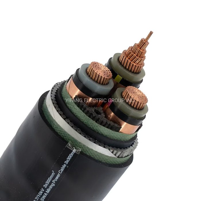 XLPE Shielded High Voltage Wire Cable Electrical Underground DC Wire Power Cable for 60kv