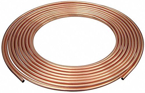 Soft Coil Copper Tubing, 1/2" OD, 0.375" ID, 100 ft