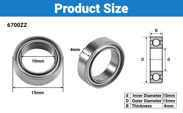 Ultra-thin Deep Groove Ball Bearings 6700ZZ 6700-2RS
