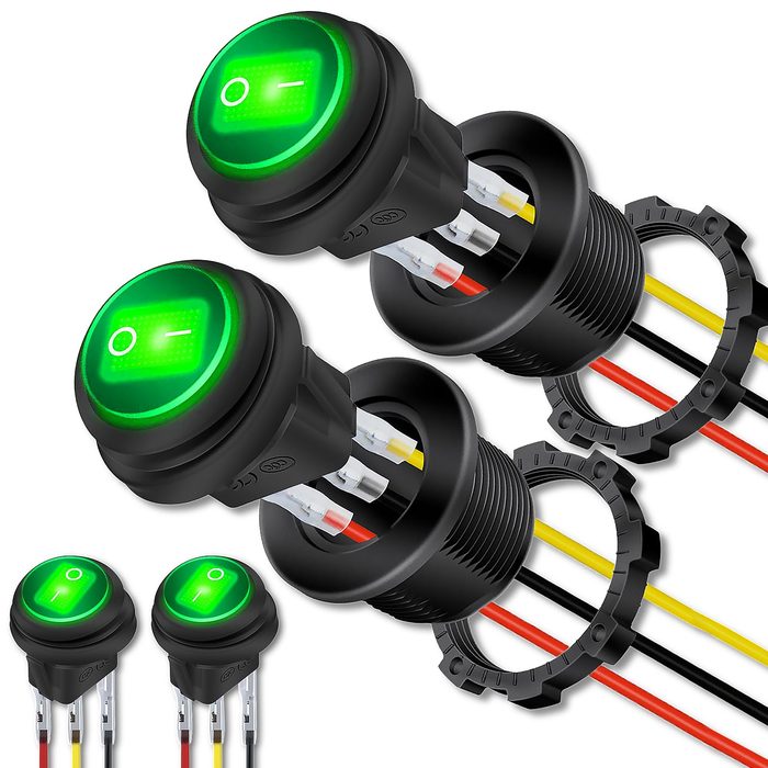 Toggle Switch Waterproof 12V LED Lighted Round Rocker 3-pin SPST