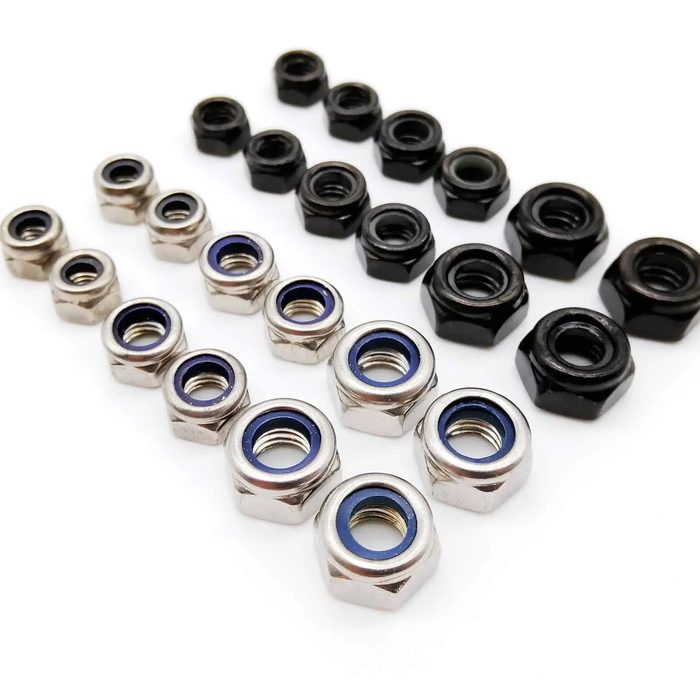 304 Stainless Steel Black Hex Nylon Insert Lock Nut