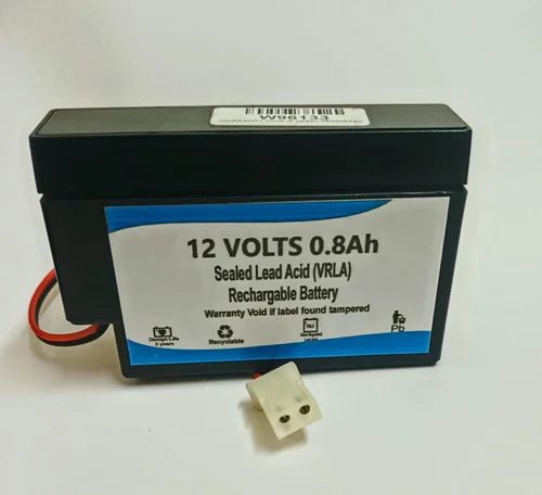 Rechargeable Sealed Lead Acid (SLA) Battery, 12VDC, 0.8Ah