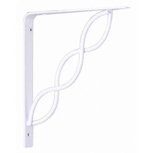 8" White Scroll Shelf Bracket