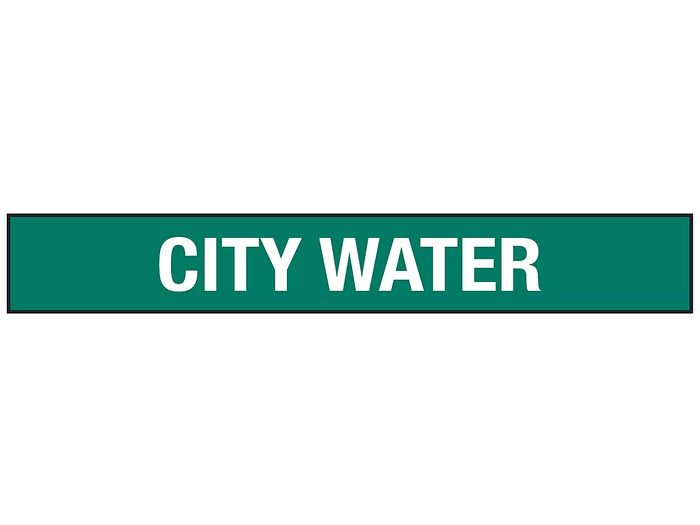 Pipe Marker, City Water, 3/4 - 2 3/8" Pipe Diameter