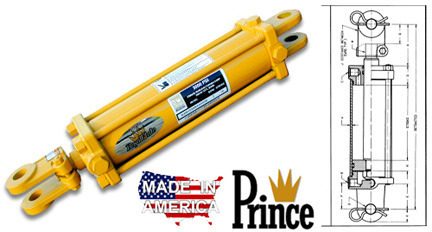 Welded Tie Rod Hydraulic Cylinder, 4" Bore, 2" Rod Dia, 16" Stroke Length