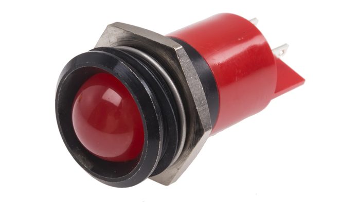 Indicating Light, Incandescent, Red, 24V, 10mm Panel Cut-out