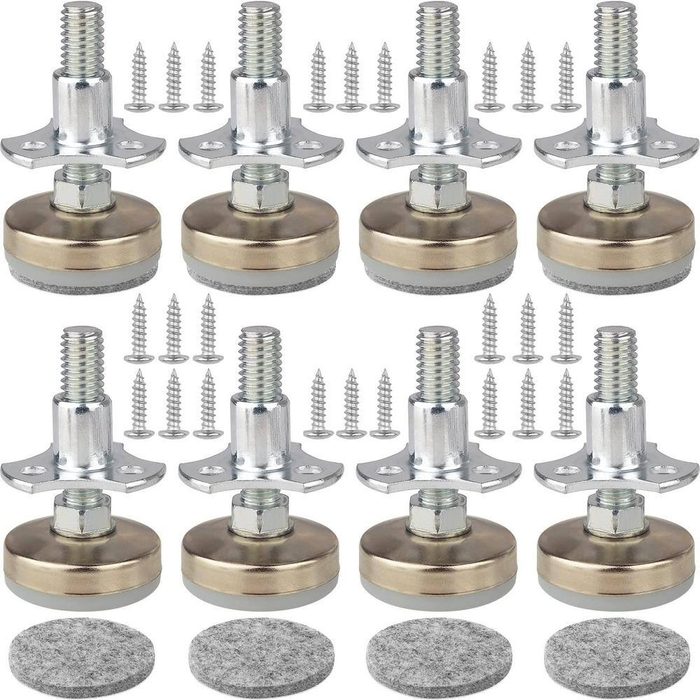 Adjustable Heavy Duty Furniture Leveling Feet with Screws and Felt Pads