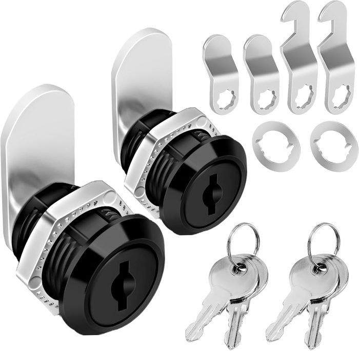 Cam Lock, Keyed Alike, Black Finish, 5/8 inch Cylinder