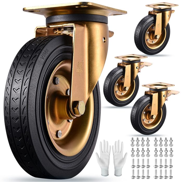 8 Inch Heavy Duty Swivel Locking Casters Wheels Set of 4