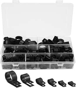 Black Nylon Plastic R-Type Cable Clip