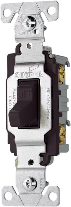 20A 120/277 AC 3-Way Black Side Wired Toggle Switch