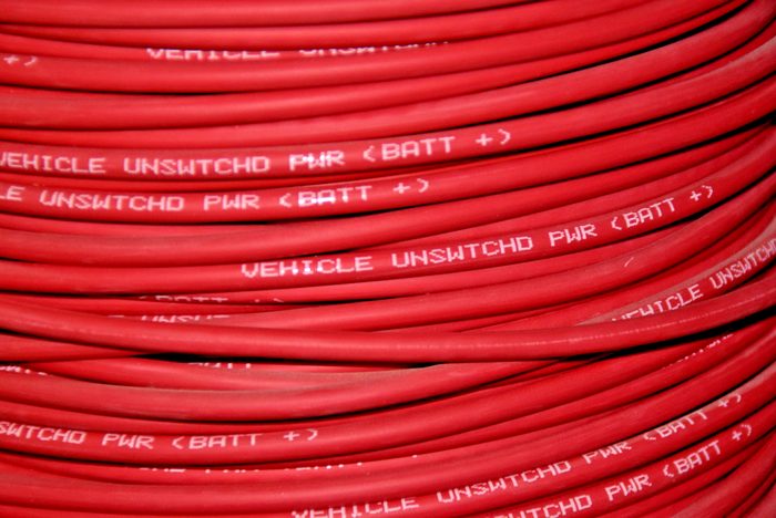 Red 8 AWG Hookup Wire, SAE Type GXL Cross-linked, 100'