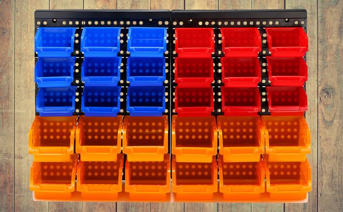 Wall Mounted Storage Bins, 30 Wall Mount Tool Organizer Bins
