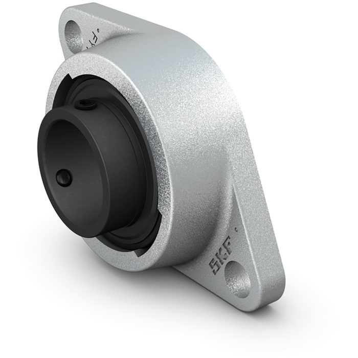 Take-Up Ball Bearing Unit - Side Mount, Cast Iron Housing, Set Screw Collar, 17.5 mm Slot