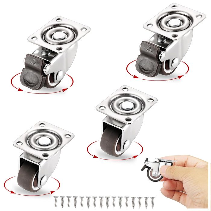 1 Inch Low Profile 360 Degree Swivel Casters