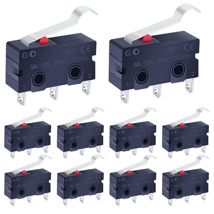 Micro Limit Switch NC/NO SPDT Pin Plunger Simulated Roller, 70gf, 1A, 125V