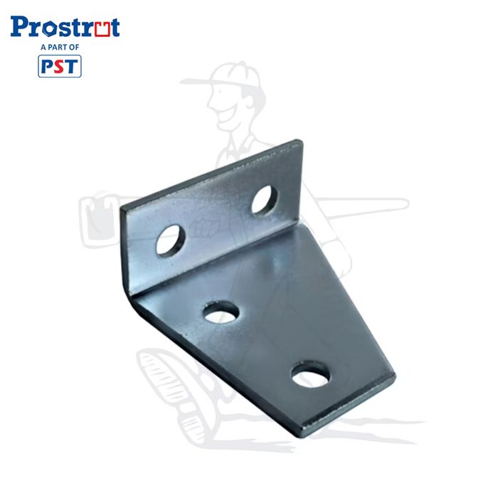 Zinc Plated 4 Hole 90 Degree Flat Angle Bracket for Strut Channel