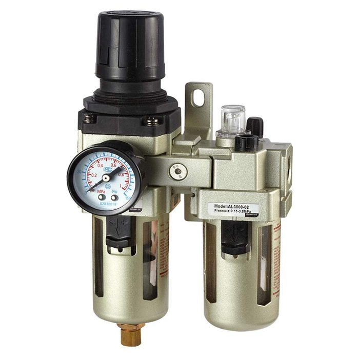 Air Compressor Filter Regulator Lubricator (FRL), 1/2 in NPT