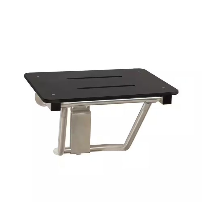 18 in. x 15 in. Black Phenolic Folding Wall Mount Shower Seat