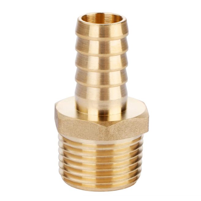 1/2" x 1/2" Hose x Male NPT Plain Brass Hose Barb