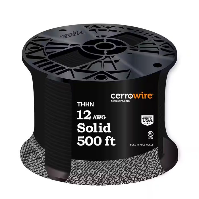 #12 Black THHN Solid Wire