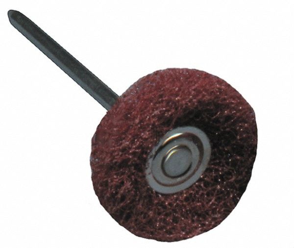 Deburring Disc: 1" Dia, Medium Grade, Aluminum Oxide