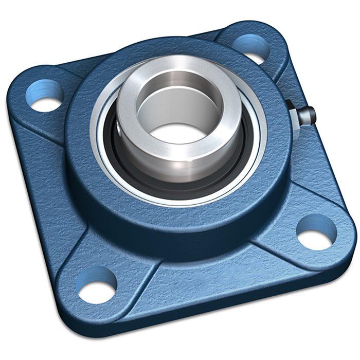 Ball Bearing Flange Unit, 4 Bolts, Setscrew