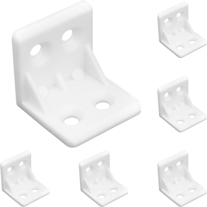White Plastic Right Angle Bracket L