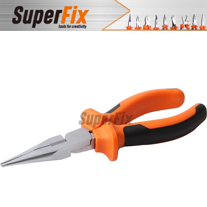 Professional Plier with PVC Handle, Polish Finish, Long Nose