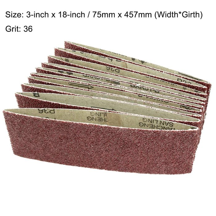3" X 18" 40 GRIT ALUMINUM OXIDE X-WEIGHT SANDING BELTS