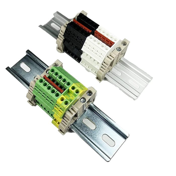12 AWG 5.2mm White DIN Rail Mount Terminal Block