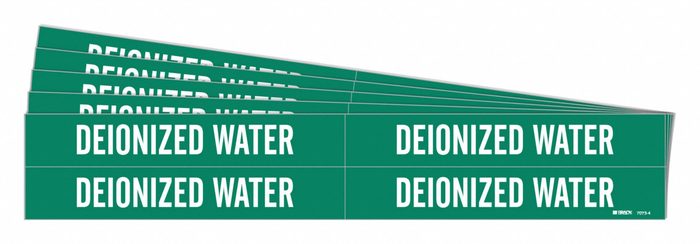 Pipe Marker: Deionized Water Return, Green