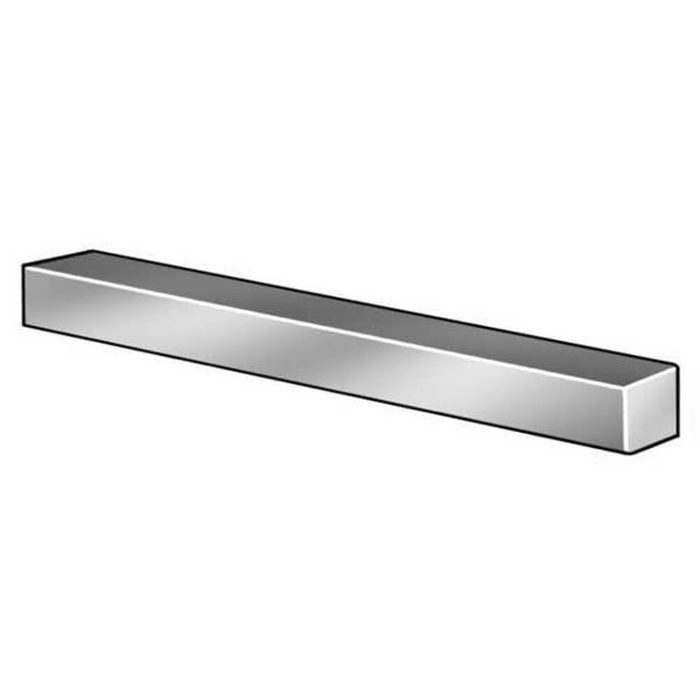 Machine Key, Undersized, Square End Type, Steel, Plain Finish, 2 In Length, 5/16 In Square