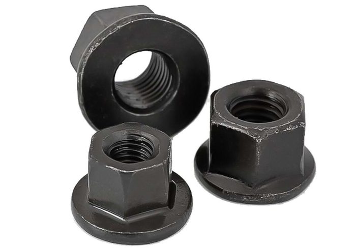Black UNC Hex Flange Nuts