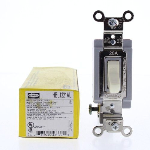 20A 120/277V PL Green Industrial Single Pole Toggle Switch