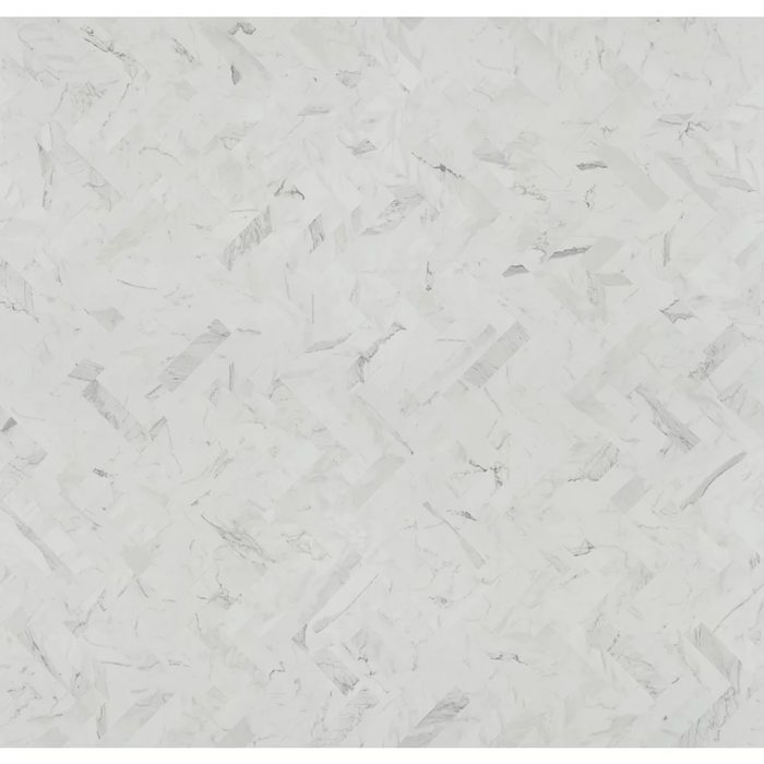 Laminate Sheet in White Marble Herringbone Matte