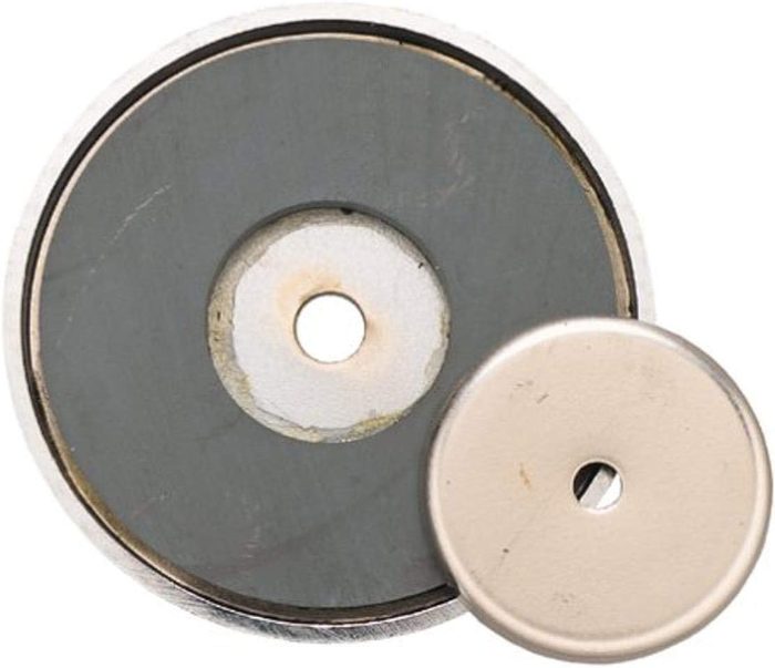 Shallow Pot Ceramic Magnets, 20-Pound Pull
