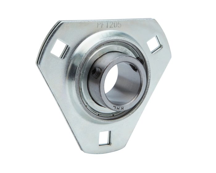 3 Bolt Flange Mounted Bearing, 1-1/8 in ID