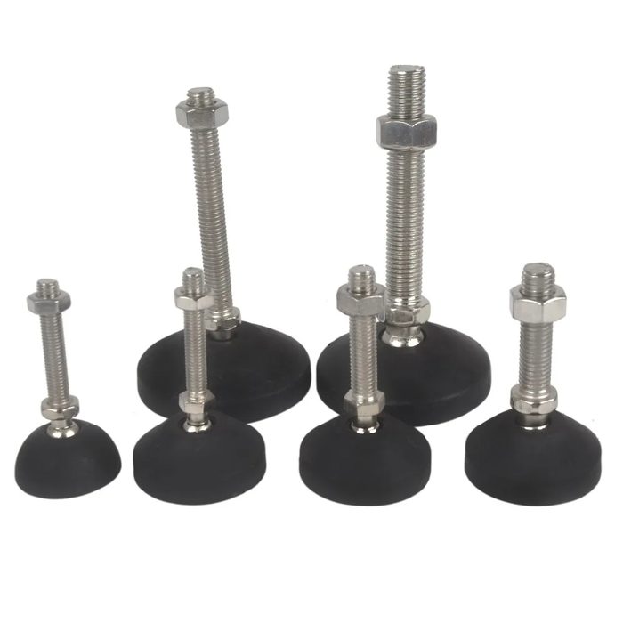 Adjustable Furniture Glide Leveling Feet Pad, Dia 40mm 50mm 80mm Nylon Base, Threaded M8 M10 M12 M16