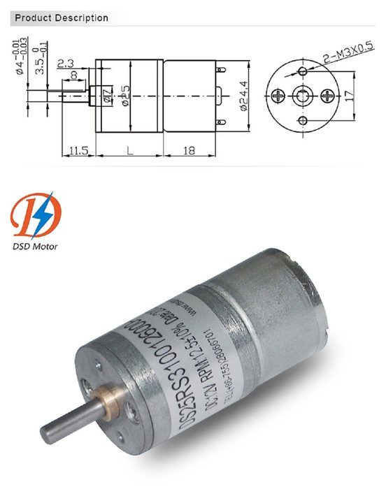 Brushed DC Motor 6V to 12V
