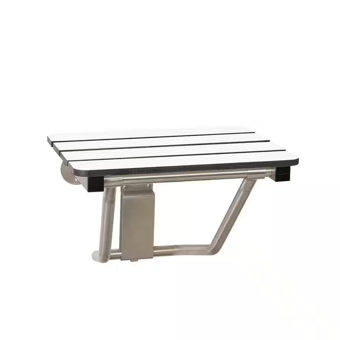 30 in. x 15 in. White Phenolic 3 Slat Folding Shower Seat
